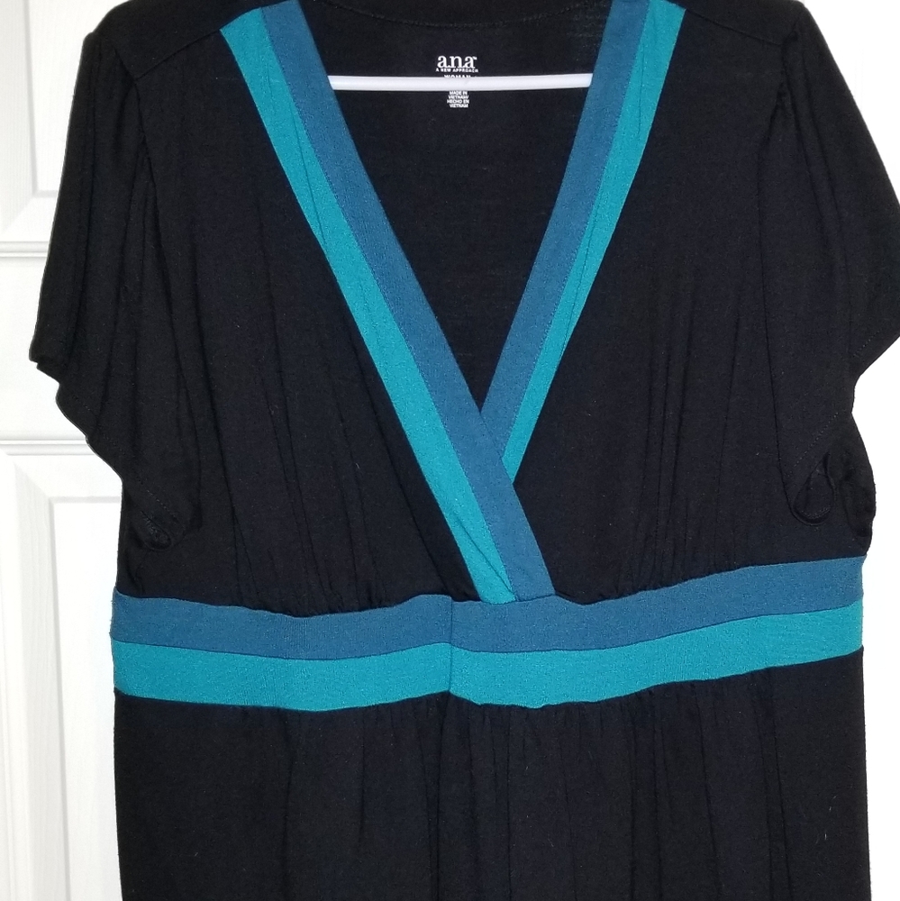 A.N.A Black and blue plus size top